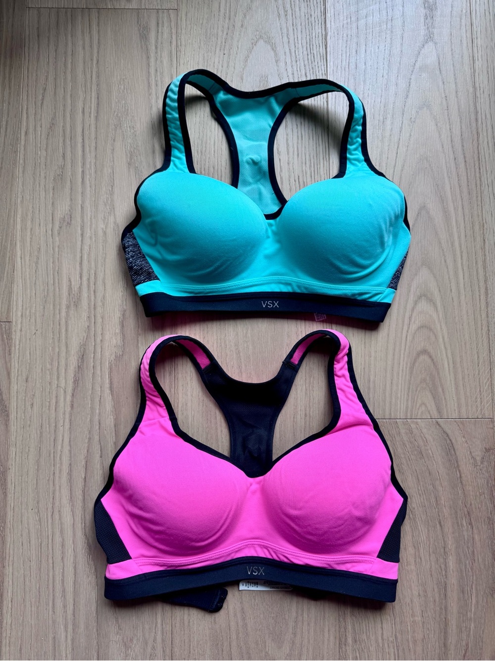 Victoria's Secret VSX High-Impact Racerback Sports Bras - Aqua & Pink